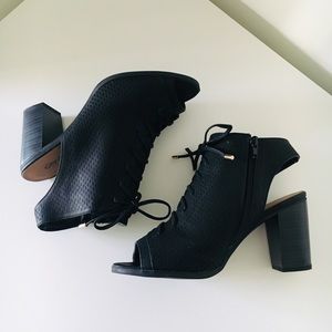 Black Cut Out Ankle Heels